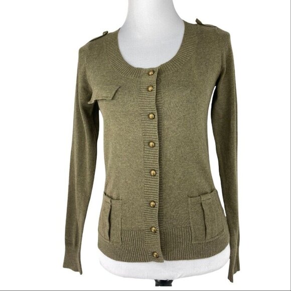 Kersh Women's Green Scoop Neck‎ Designer Knit Cardigan Sweater S/C33 - Picture 1 of 10